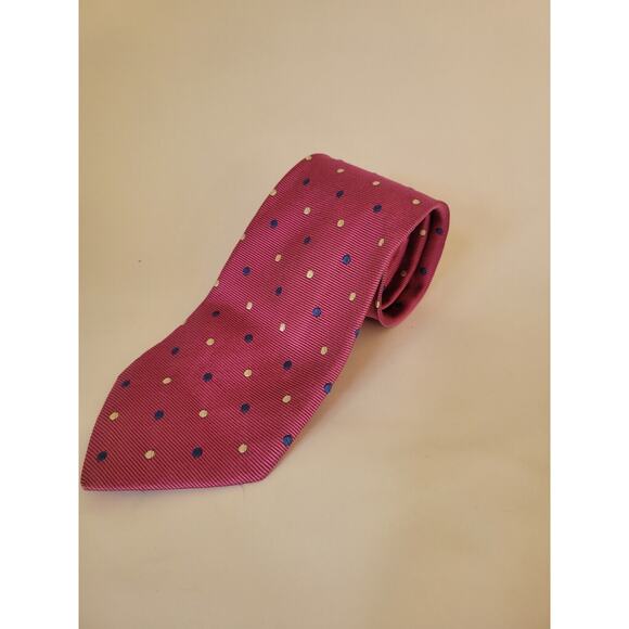 Brooks Brothers Tie Purple With Blue And White Polka Dots - Picture 1 of 4